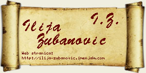 Ilija Zubanović vizit kartica